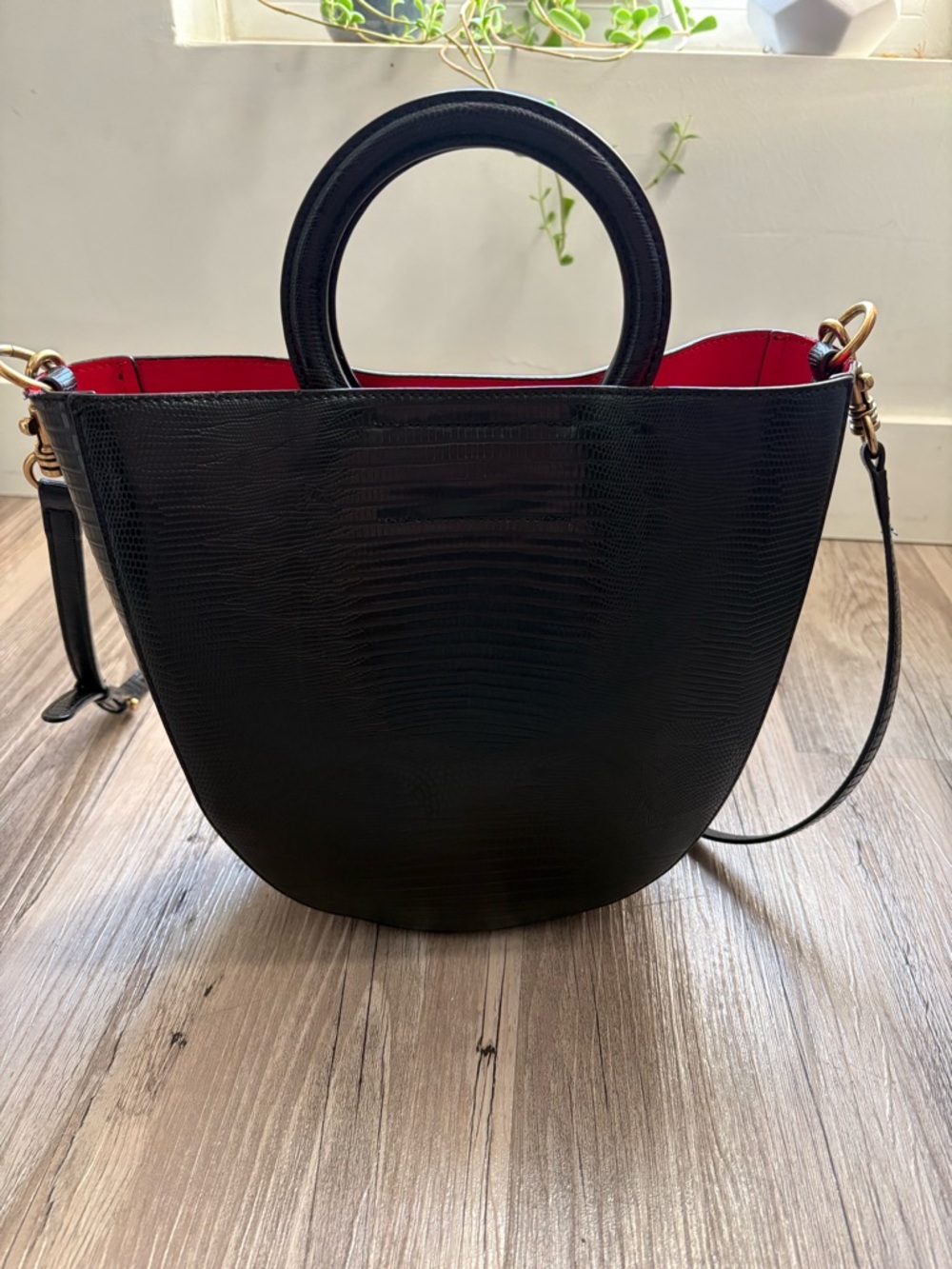 Banana Republic Black Tote with Red Lining